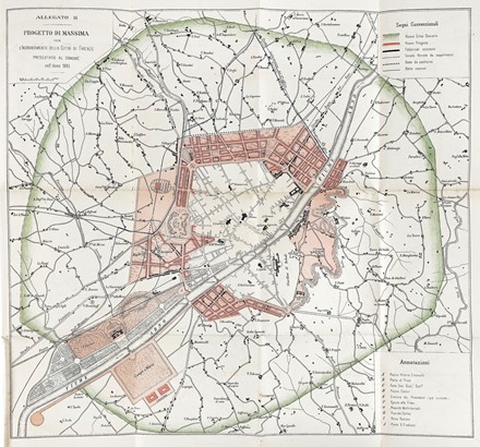  Poggi Giuseppe : Sui lavori per l'ingrandimento di Firenze... Storia locale, Architettura,  [..]