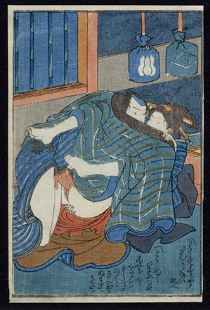  Utagawa Kunisada I (Toyokuni III)  (Edo, 1786 - 1865) [scuola di], Utagawa (Ichiy?sai) Kuniyoshi  (Edo, 1798 - 1861) [scuola di] : Quattro scene erotiche.  - Asta Arte Antica, Orientale, Moderna e Contemporanea [parte I] - Libreria Antiquaria Gonnelli - Casa d'Aste - Gonnelli Casa d'Aste