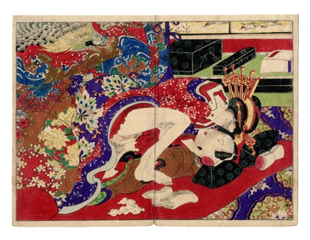  Utagawa Kunisada II  (Edo, 1823 - 1880) : Due tavole con coppie di amanti.  - Asta Arte Antica, Orientale, Moderna e Contemporanea [parte I] - Libreria Antiquaria Gonnelli - Casa d'Aste - Gonnelli Casa d'Aste