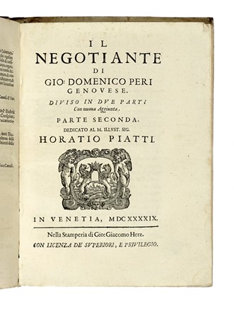  Peri Giovanni Domenico : Il negotiante [...] diviso in due parti con nova aggiunta.  [..]