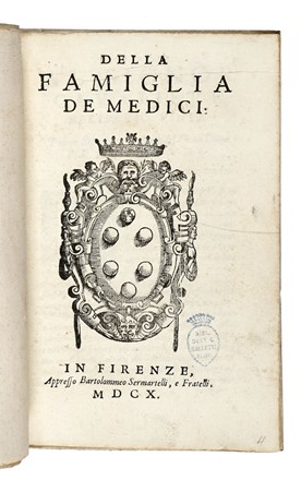  Strozzi Giovanni Battista [e altri] : Importante lotto di 9 opere sulla casata  [..]