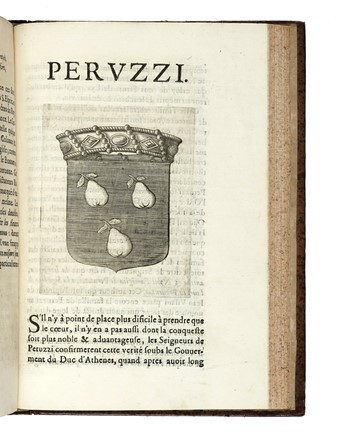  L'Hermite de Soliers Jean Baptiste : La Toscane franc?oise contenant les eloges, et genealogies, des princes, seigneurs and grands capitaines du pai?s de Toscane [...] Ensemble, leurs armes, blazonnes en taille douce, avec les couronnes, manteaus, coliers, timbres, & autres ornemens...  - Asta Libri, autografi e manoscritti - Libreria Antiquaria Gonnelli - Casa d'Aste - Gonnelli Casa d'Aste