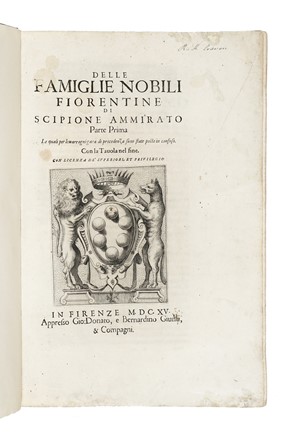  Ammirato Scipione : Delle famiglie nobili fiorentine...  - Asta Libri, autografi e manoscritti - Libreria Antiquaria Gonnelli - Casa d'Aste - Gonnelli Casa d'Aste