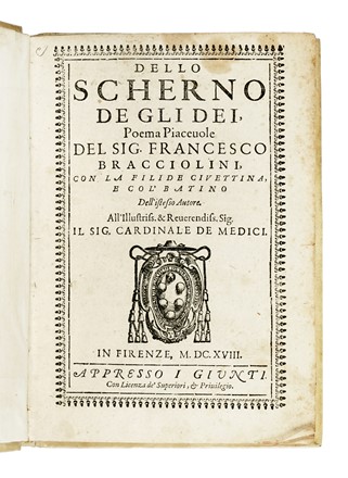  Bracciolini Francesco : Dello scherno de gli dei, poema piacevole... Poesia, Letteratura  [..]