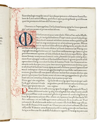  Caracciolus Robertus : Sermones quadragesimales de poenitentia. Incunabolo, Religione,  [..]