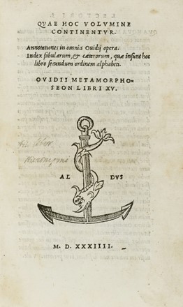  Ovidius Naso Publius : Quae hoc volumine continentur. Annotationes in omnia Ouidij  [..]