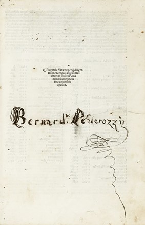  Plutarchus : Vitae: nuper quam diligentissime recognitae: quibus tres virorum illustrium vitae adiae fuerunt: & in fine voluminis apositae.  Girolamo Squarciafico  - Asta Libri, autografi e manoscritti - Libreria Antiquaria Gonnelli - Casa d'Aste - Gonnelli Casa d'Aste