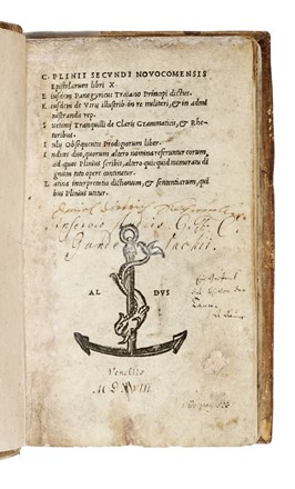  Plinius Secundus Gaius : Epistolarum libri X...  Tranquillus Gaius Suetonius  - Asta Libri, autografi e manoscritti - Libreria Antiquaria Gonnelli - Casa d'Aste - Gonnelli Casa d'Aste