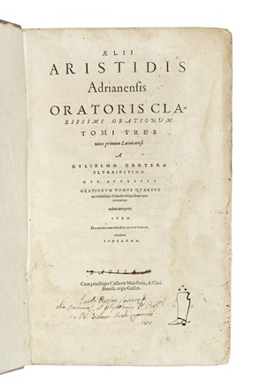  Philo (Alexandrinus) : Libri antiquitatum. Quaestionum et solutionum in Genesin. De Essaeis. De nominibus hebraicis. De mundo...  Aelius Aristides  - Asta Libri, autografi e manoscritti - Libreria Antiquaria Gonnelli - Casa d'Aste - Gonnelli Casa d'Aste