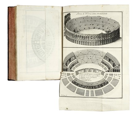  Montanari Pietro : La Verona illustrata ridotta in compendio principalmente per uso de' forestieri con varie aggiunte. Premessa in ristretto la vita del marchese Scipione Maffei. Parte prima [-seconda].  - Asta Libri, autografi e manoscritti - Libreria Antiquaria Gonnelli - Casa d'Aste - Gonnelli Casa d'Aste