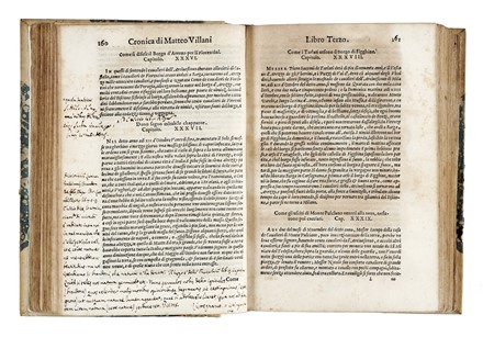  Villani Matteo : Istorie di Matteo Villani [...] che continua quelle di Giovanni suo Fratello. Con l'aggiunta di Filippo suo figliuolo, che arrivano fino all'anno 1364...  Giovanni Villani, Filippo Villani  - Asta Libri, autografi e manoscritti - Libreria Antiquaria Gonnelli - Casa d'Aste - Gonnelli Casa d'Aste