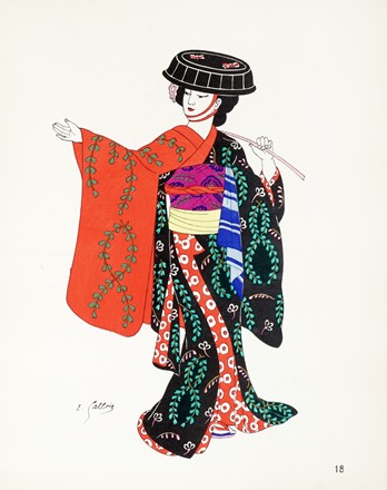  Emile Gallois  (1882 - 1965) : Le costume Japonais et Indonesien.  - Asta Arte  [..]