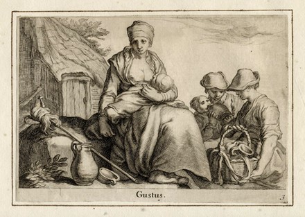  Frederick Bloemaert  (Utrecht,  - 1690) : I cinque sensi.  - Asta Arte Antica,  [..]