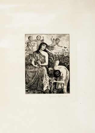  Hans Thoma  (Bernau, 1839 - Karlsruhe, 1924) : Lotto composto di 2 incisioni.   [..]