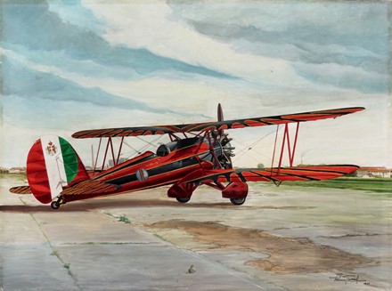  Valmore Grazioli  (Milano, 1917 - 1994) : Caproni Ca. 113.  - Asta Arte Antica,  [..]