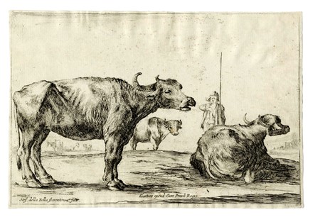  Stefano Della Bella  (Firenze, 1610 - 1664) : La caccia al cinghiale.  - Asta Arte  [..]