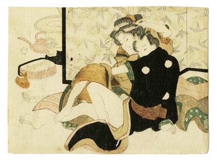  Kawanabe Ky?sai  (Koga (Ibaraki), 1831 - Tokyo, 1889) [attribuito a] : Scena erotica  [..]