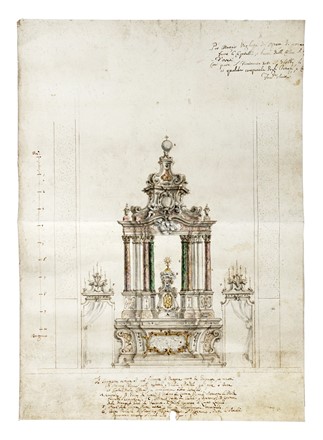  Anonimo del XVIII secolo : Tre grandi studi per baldacchino.  - Asta Arte Antica,  [..]