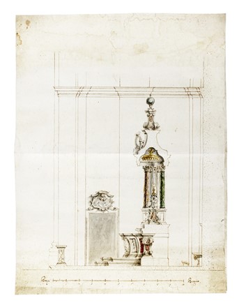  Anonimo del XVIII secolo : Tre grandi studi per baldacchino.  - Asta Arte Antica,  [..]