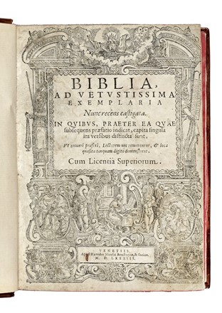 Biblia ad vetustissima exemplaria nunc recens castigata...  - Asta Libri, Autografi e Manoscritti - Libreria Antiquaria Gonnelli - Casa d'Aste - Gonnelli Casa d'Aste