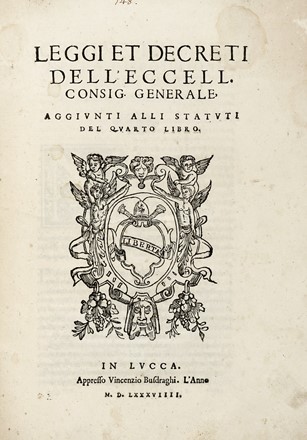 Lotto di 2 opere di diritto lucchese stampate dal Busdraghi.  - Asta Libri, Autografi e Manoscritti - Libreria Antiquaria Gonnelli - Casa d'Aste - Gonnelli Casa d'Aste