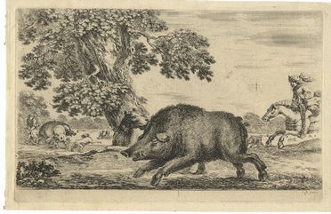 Stefano Della Bella (Firenze, 1610 - 1664) : La caccia al cinghiale. -  Auction Prints, Drawings, Maps and Views - Libreria Antiquaria Gonnelli -  Casa d'Aste - Gonnelli Casa d'Aste