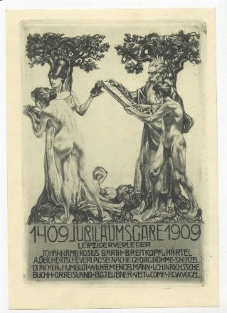  Alois Kolb  (Vienna, 1875 - Lipsia, 1942) : Cinque ex libris.  - Auction Prints and Drawings - Libreria Antiquaria Gonnelli - Casa d'Aste - Gonnelli Casa d'Aste