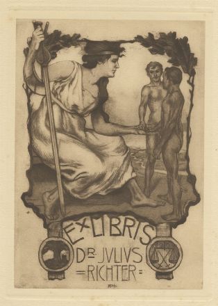  Alois Kolb  (Vienna, 1875 - Lipsia, 1942) : Cinque ex libris.  - Auction Prints and Drawings - Libreria Antiquaria Gonnelli - Casa d'Aste - Gonnelli Casa d'Aste