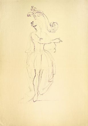  Anna Anni  (Marradi, 1926 - Firenze, 2011) : Tre bozzetti per costumi teatrali.  - Asta Stampe e Disegni - Libreria Antiquaria Gonnelli - Casa d'Aste - Gonnelli Casa d'Aste