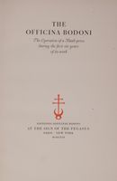 The Officina Bodoni. The Operation of a Hand-press during the first six years of its work.