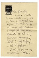 Lettera autografa firmata inviata al figlio Gabriellino.