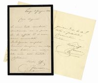 2 lettere autografe firmate 'Francesco' inviate ad Augusto della Posta.