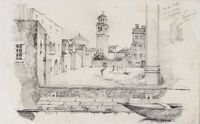 Lotto composto di 5 disegni di Venezia.