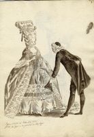 Album in 12 fogli con figurini da Gallerie des Modes et Costumes Franais. 8e. Cahier des Costumes franais. 2e Suite d'Habillemens de Femmes  la mode.
