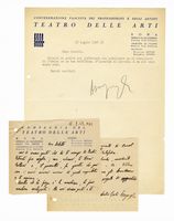 3 lettere (2 autografe e 1 dattiloscritta) inviate a Doletti.