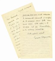 2 lettere autografe firmate inviate a Marino Parenti e all'editore Garzanti.