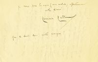 Lettera autografa firmata inviata al compositore francese Gustave Samazeuilh.