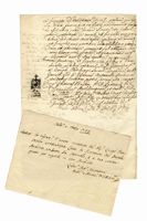 Documento autografo firmato inviato a Lodovico Campi con annotazione notarile.