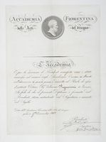 Diploma dell'Accademia Fiorentina di Belle Arti e Disegno conferito a Telemaco Signorini.