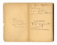 Dedica autografa sulla prima edizione dell?opera di Marinetti 'Le roi bombance' (Paris, Socit du Mercure de France 1905).