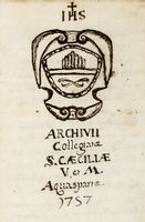 [...] Collegiata / S. Ceciliae / V. et M. Aquasparta / 1757