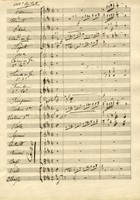 Firma e annotazione autografa di Bazzini su composizione autografa di Guglielmo Andreoli.