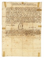 Lettera manoscritta con annotazione e firma autografa.