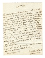 Lettera autografa firmata inviata al Sig. Leopoldo Tarantini, Napoli.