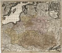 Lotto di quattro mappe raffiguranti Polonia e Slesia.