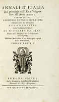 Annali d'Italia dal principio dell'era volgare sino all'anno 1750 [...] colle prefazioni critiche di Giuseppe Catalani... Tomo I, parte I (-Tomo XII, parte II).