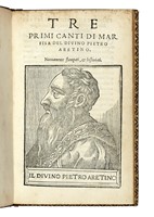 Tre primi canti di Marfisa del diuino Pietro Aretino. Nuouamente stampati, & historiati.