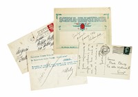 Raccolta di 49 lettere, 5 telegrammi, 12 cartoline, 27 biglietti da visita e 1 testo con firma autografa di Camille Flammarion inviati a Pilade Pollazzi, fondatore della rivista Scena Illustrata.
