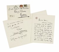 Lettera autografa firmata, inviata al conte Enrico di San Martino.