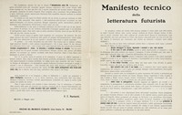 Manifesto tecnico della letteratura futurista.